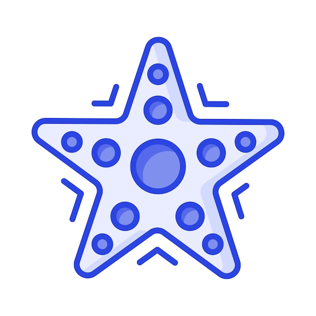 Diseño vectorial de estrellas de mar en estilo moderno aislado en fondo blanco