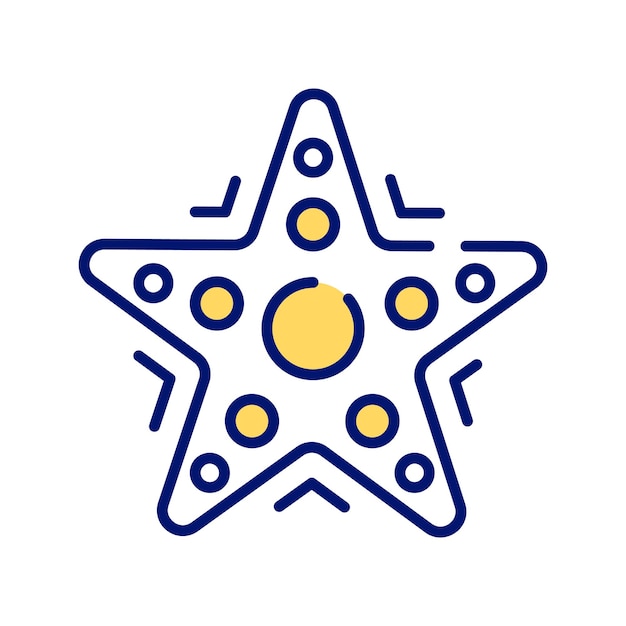 Diseño vectorial de estrellas de mar en estilo moderno aislado en fondo blanco