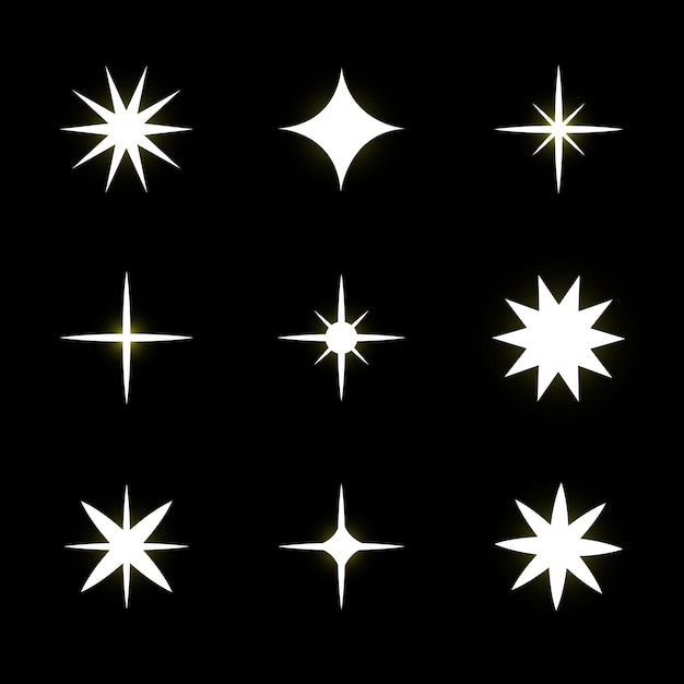 diseño vectorial de estrellas realista y brillante