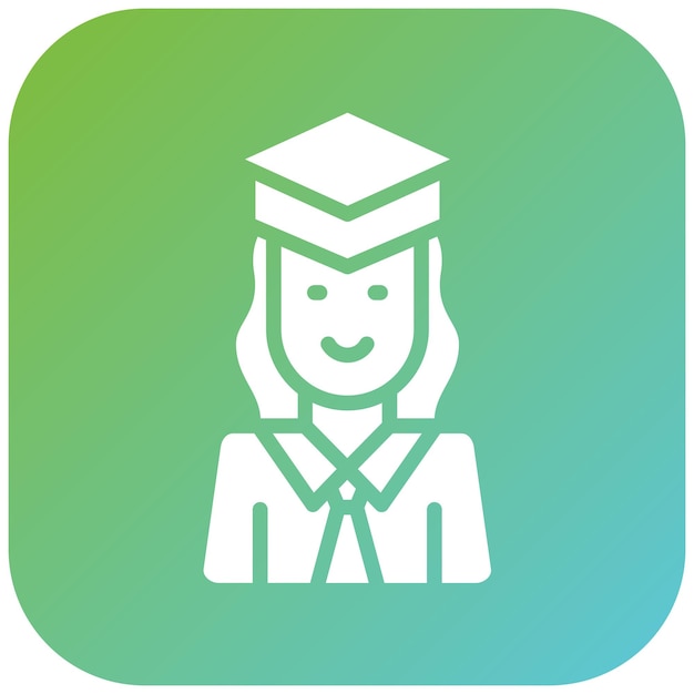 Diseño vectorial Estudante niña Estilo de icono