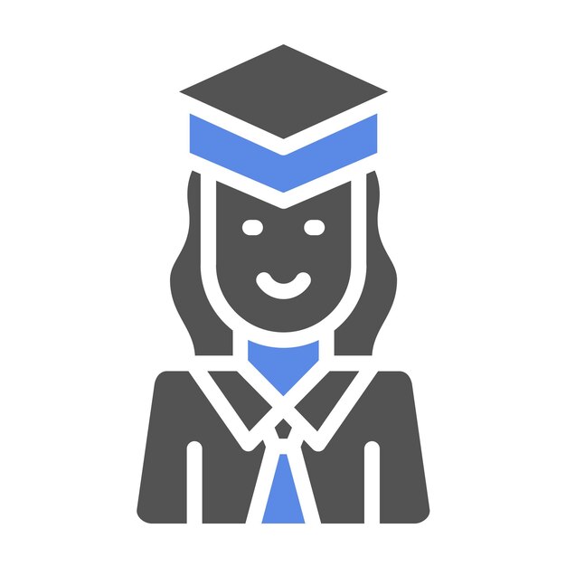Diseño vectorial Estudante niña Estilo de icono