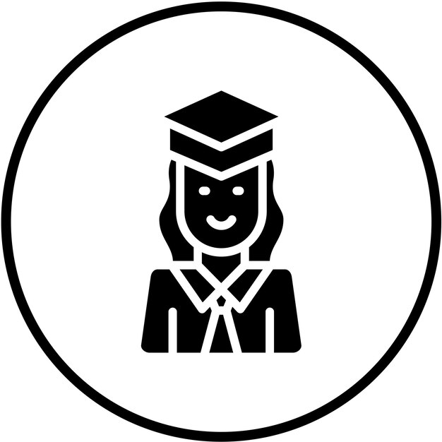 Diseño vectorial Estudante niña Estilo de icono