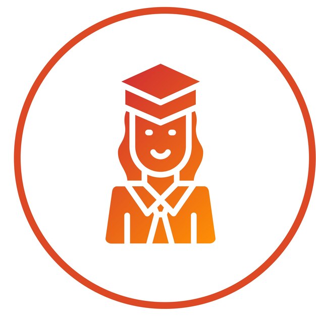 Diseño vectorial Estudante niña Estilo de icono