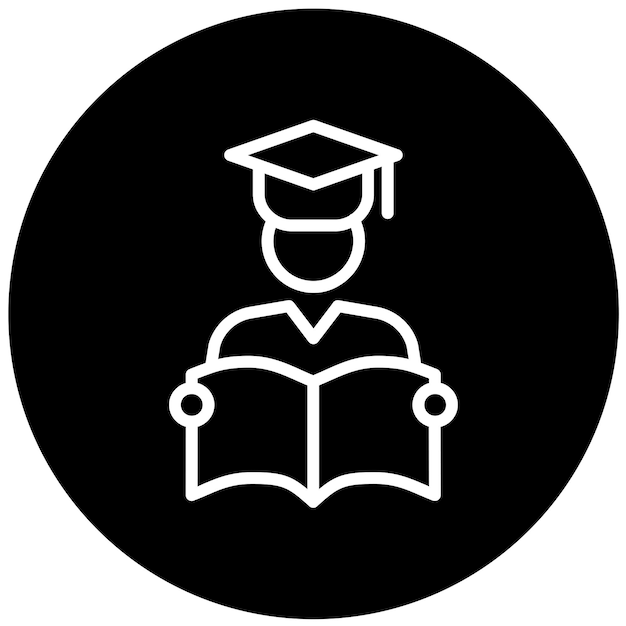 Diseño vectorial Estudiante Estilo del icono de la bata de graduación