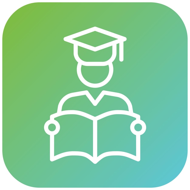 Diseño vectorial Estudiante Estilo del icono de la bata de graduación