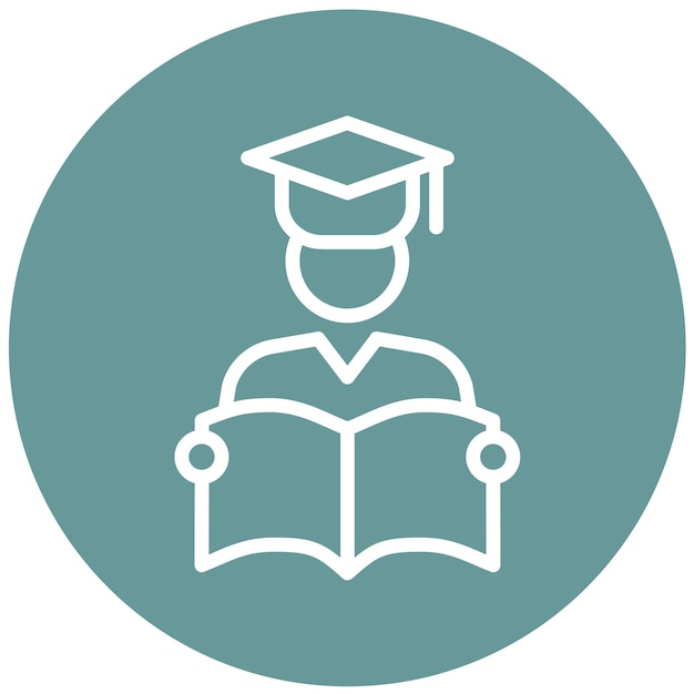 Diseño vectorial Estudiante Estilo del icono de la bata de graduación