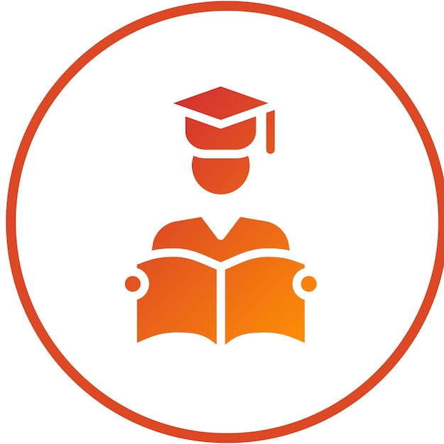 Diseño vectorial Estudiante Estilo del icono de la bata de graduación