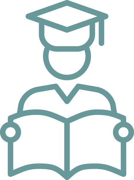 Diseño vectorial Estudiante Estilo del icono de la bata de graduación