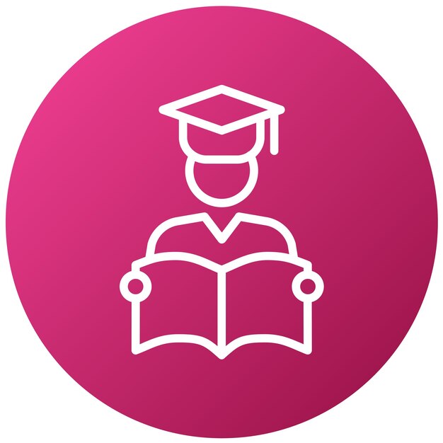 Diseño vectorial Estudiante Estilo del icono de la bata de graduación