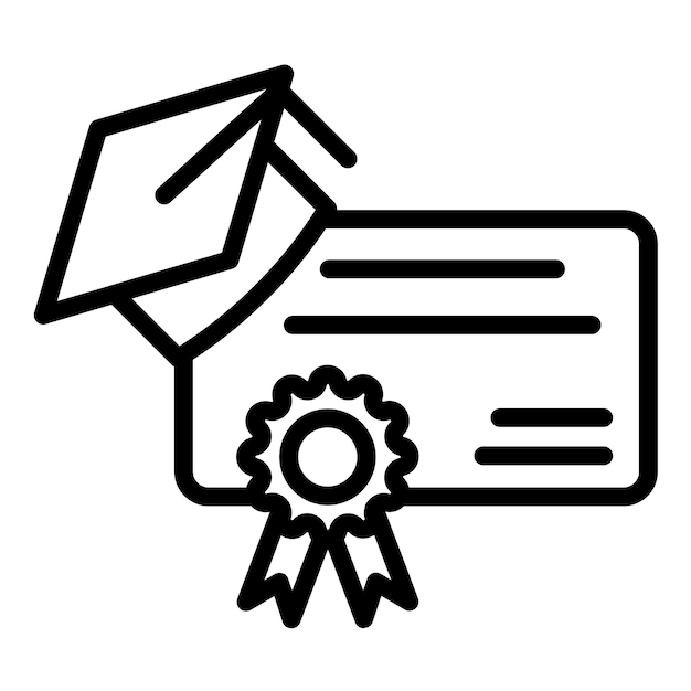 Diseño vectorial Estudio de Diploma Estilo de icono