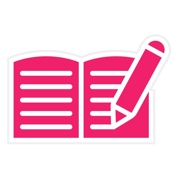Diseño vectorial Estudio de escritura de estudiantes Estilo de icono