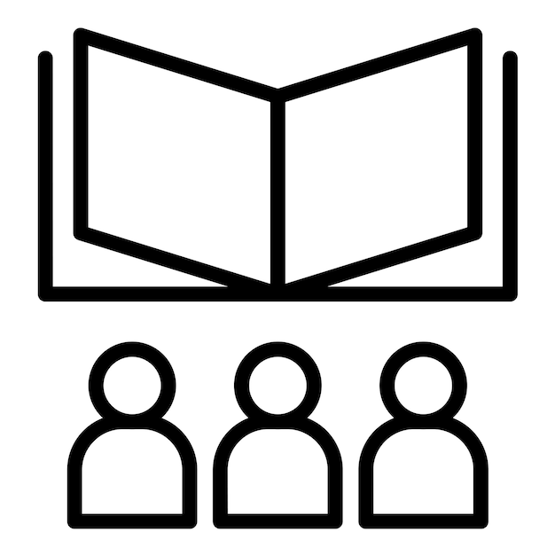 Diseño vectorial Estudio del estilo del icono de la biblioteca