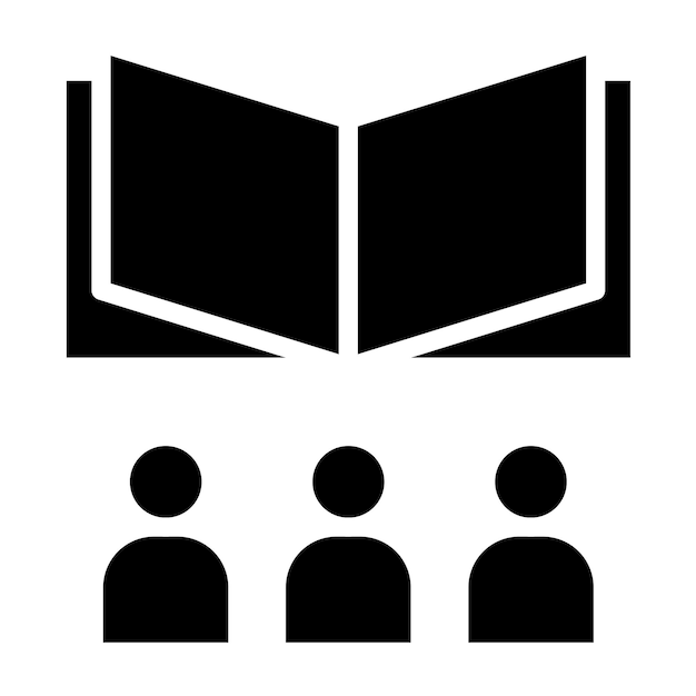 Diseño vectorial Estudio del estilo del icono de la biblioteca