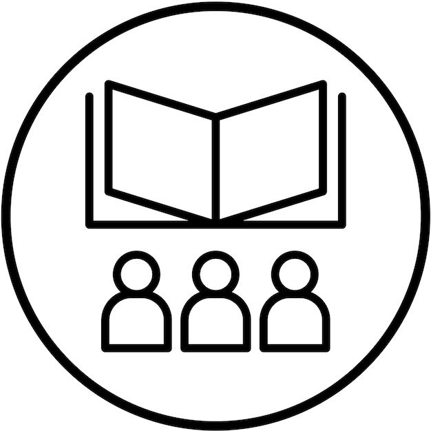 Diseño vectorial Estudio del estilo del icono de la biblioteca