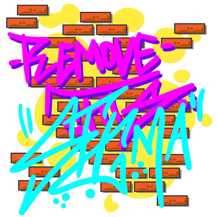 Vector diseño vectorial de etiquetas de graffiti de citas y críticos