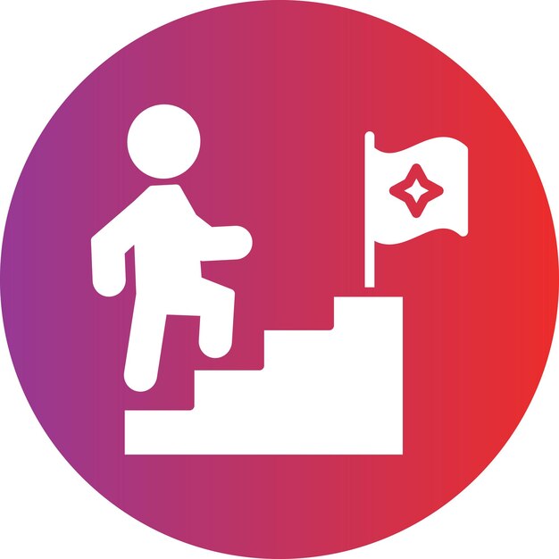 El diseño vectorial va hacia el éxito Estilo de icono