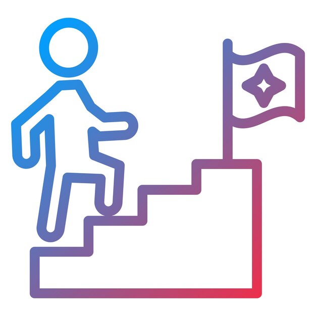 El diseño vectorial va hacia el éxito Estilo de icono