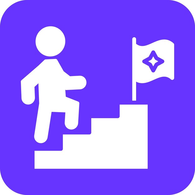 El diseño vectorial va hacia el éxito Estilo de icono