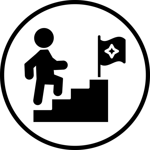 El diseño vectorial va hacia el éxito Estilo de icono
