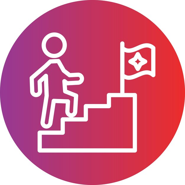 El diseño vectorial va hacia el éxito Estilo de icono