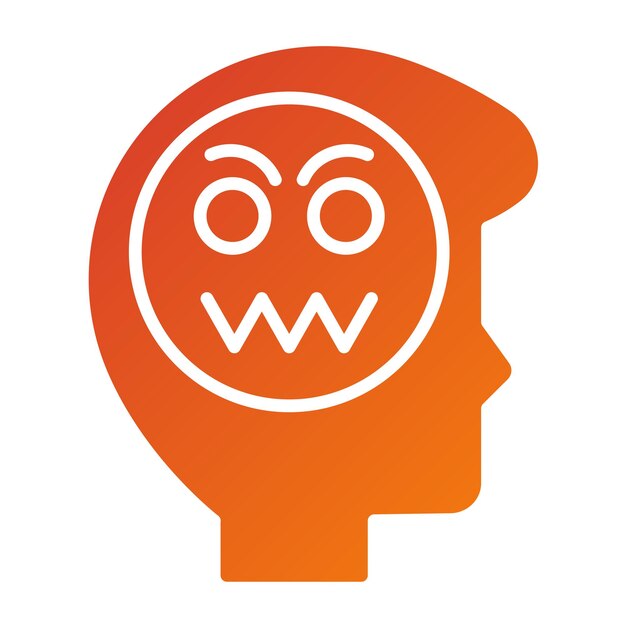 Diseño vectorial de la expresión facial Estilo del icono