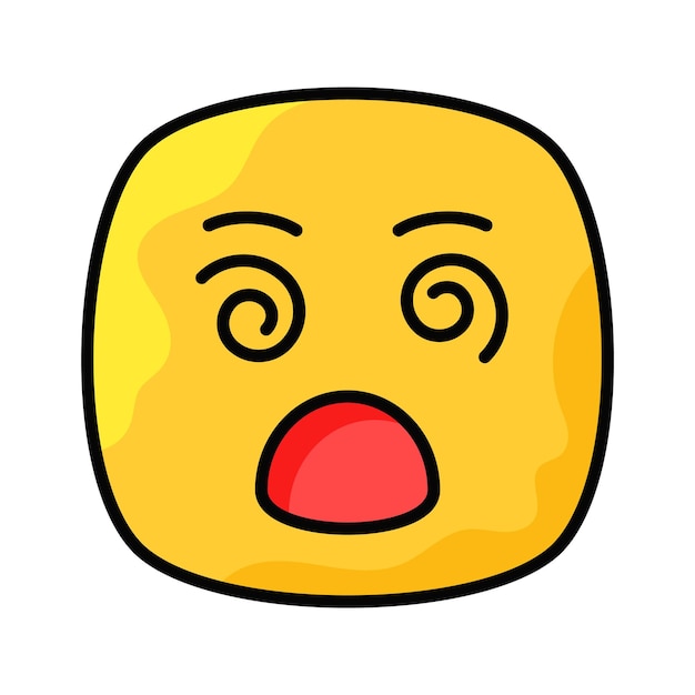 Diseño vectorial de expresión de mareos con icono de emoji mareado