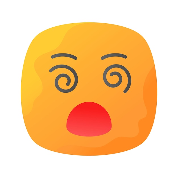 Diseño vectorial de expresión de mareos con icono de emoji mareado