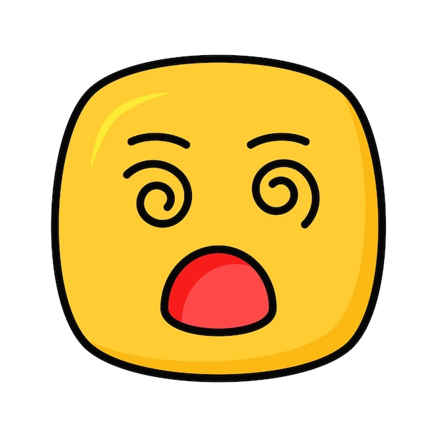 Diseño vectorial de expresión de mareos con icono de emoji mareado
