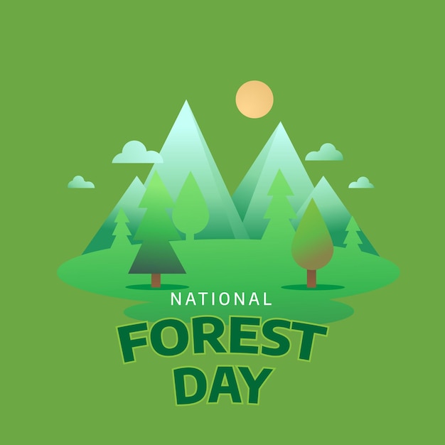Diseño vectorial exuberante del Día Nacional de los Bosques