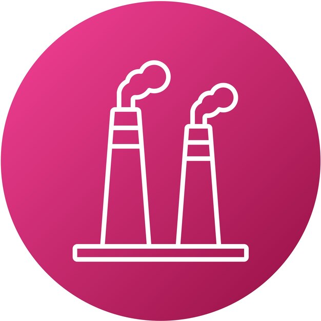 Diseño vectorial Fábrica de chimeneas Estilo de icono