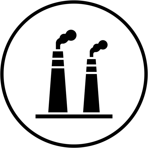 Diseño vectorial Fábrica de chimeneas Estilo de icono