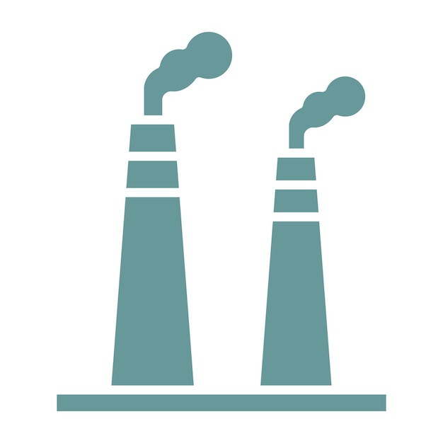Diseño vectorial Fábrica de chimeneas Estilo de icono