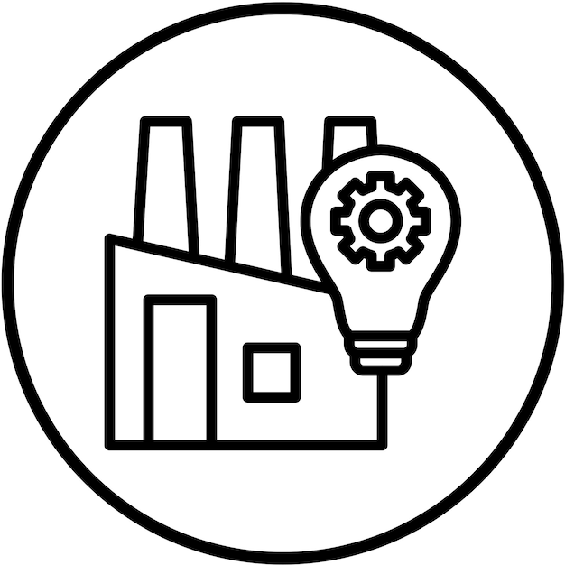 Diseño vectorial Fábrica de innovación Estilo de icono