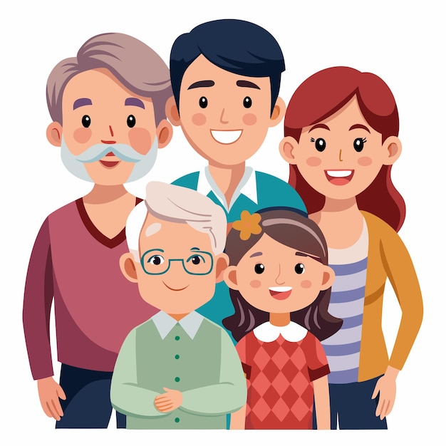 Un diseño vectorial de la familia alegre
