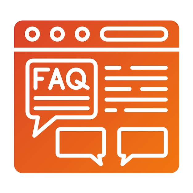 Diseño vectorial FAQ Estilo del icono