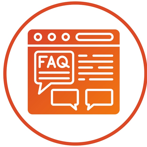 Diseño vectorial FAQ Estilo del icono