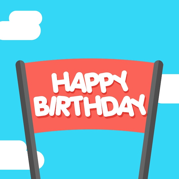 Vector diseño vectorial de feliz cumpleaños sobre ilustración de fondo azul
