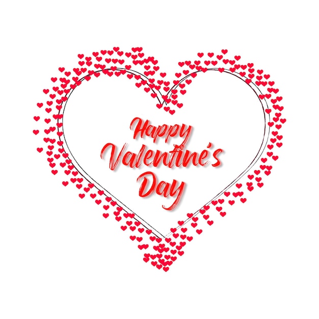 Diseño vectorial de Feliz Día de San Valentín con corazón en fondo rojo