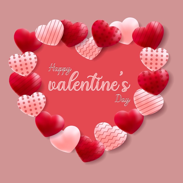 Diseño vectorial feliz día de san valentín día de valentín sorpresa con texto editable