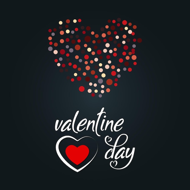 Diseño vectorial de feliz día de San Valentín Diseño vectorio de corazón de la pancarta del día de san Valentín Rojo blanco