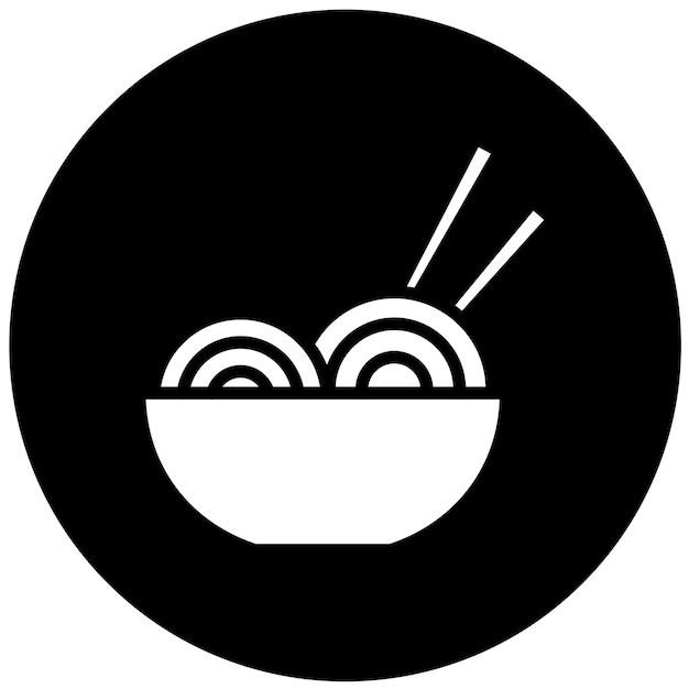 Diseño vectorial de fideos estilo icono de Nirvana