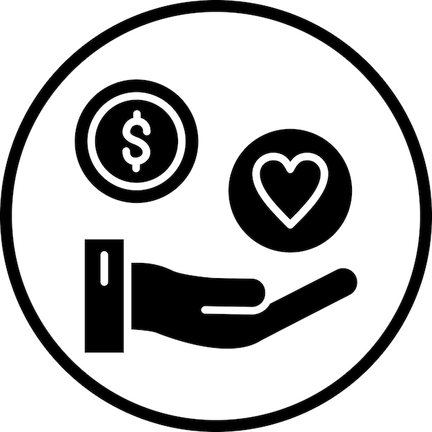 Diseño vectorial Filantropía Estilo de icono
