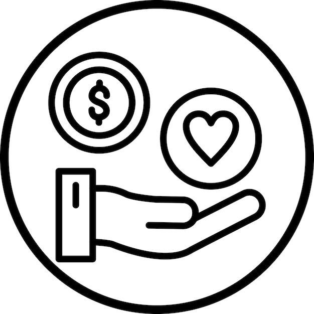 Diseño vectorial Filantropía Estilo de icono