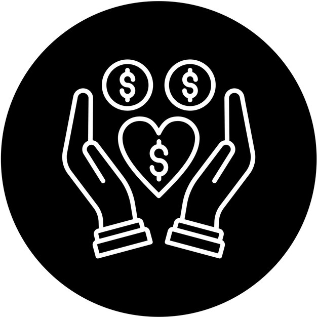 Diseño vectorial Filantropía Estilo de icono