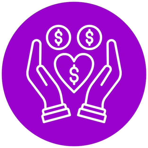 Diseño vectorial Filantropía Estilo de icono