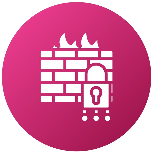 Diseño vectorial de firewall de defensa cibernética Estilo del icono