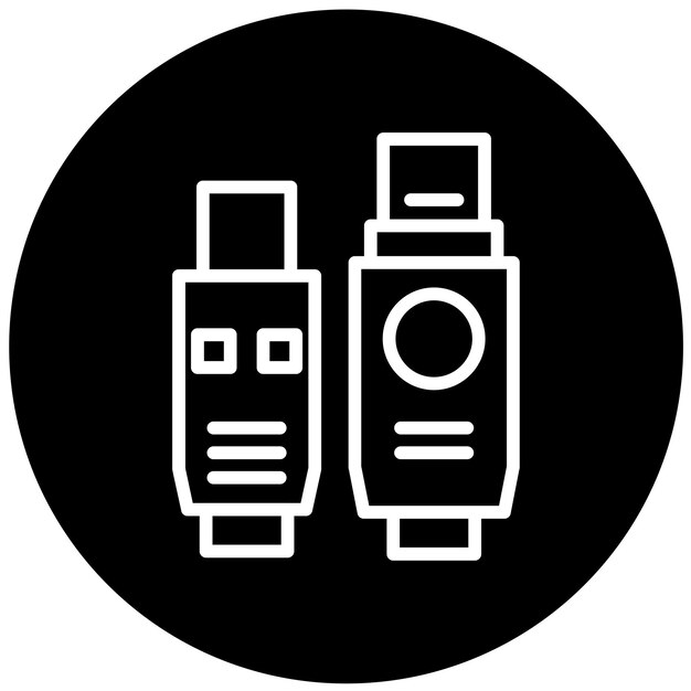 Diseño vectorial Firewire Estilo de icono de puerto