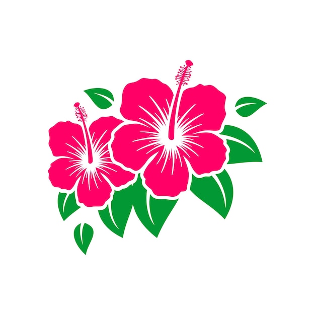 Diseño vectorial de la flor de hibisco rosa