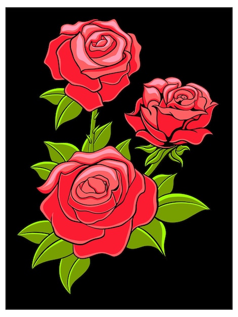 diseño vectorial de flor rosa, color editable