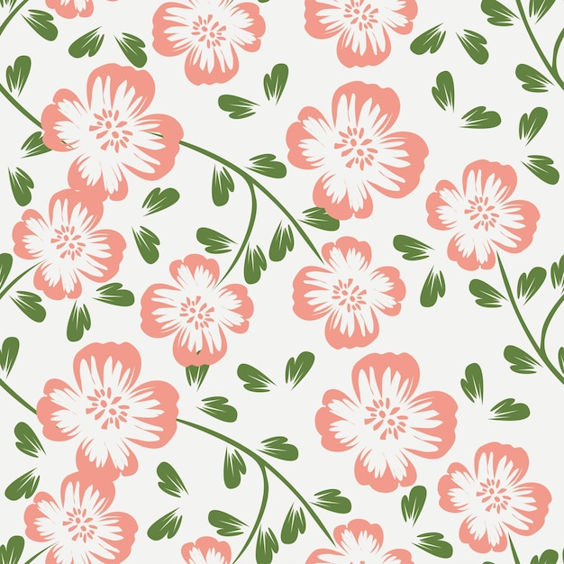 Diseño vectorial floral textil y digital sin costuras